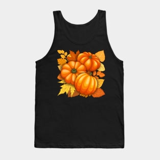 Pumpkins and Autumn Leaves Party Tank Top